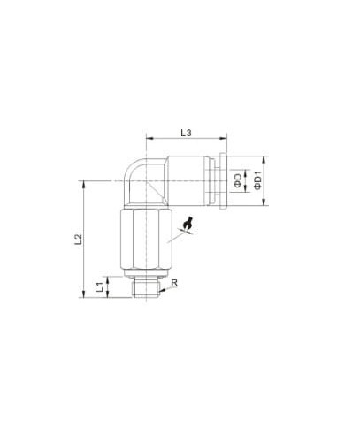 Złączka wtykowa kątowa obrot. R1/8 pod wąż 4 | Pneumatyka | Eshop Dopak | Wszystko dla Przemysłu