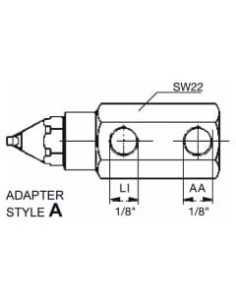 Atomizer ultradźwiękowy, 25° BSP, AISI 303, 0,02-0,32 l/min | Narzędzia | Eshop Dopak | Wszystko dla Przemysłu. 2