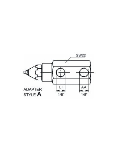 Atomizer ultradźwiękowy, 25° BSP, AISI 303, 0,02-0,32 l/min | Narzędzia | Eshop Dopak | Wszystko dla Przemysłu.
