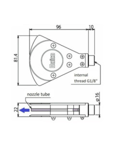 Płaska dysza uderzeniowa G 1/8,  80 mm, 210 l/min, 2-4 bar, POM | Pneumatyka | Eshop Dopak | Wszystko dla Przemysłu 2