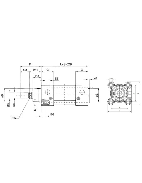 Siłownik pneumatyczny ISO15552/6431 D50x250 z amortyzacją pneumatyczną | Pneumatyka | Eshop Dopak | Wszystko dla Przemysłu