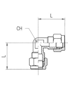Złączka skręcana kątowa przelotowa do rur miedzianych 16 mm, mosiądz niklowany
