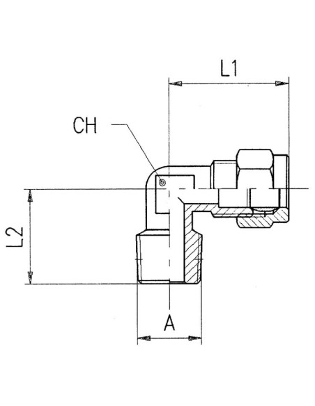 Złączka skręcana kątowa do rur miedzianych 4 mm G 1/8 GW, mosiądz niklowany