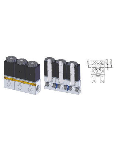 Elektrozawór pneumatyczny rozdzielający 3/2 G 1/8 NO,DN 1,5, do szeregowego montażu | Pneumatyka | Eshop Dopak | Wszystko dla Pr