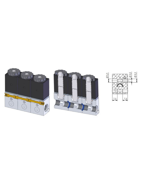 Elektrozawór pneumatyczny rozdzielający 3/2 G 1/8 NO,DN 1,5, do szeregowego montażu | Pneumatyka | Eshop Dopak | Wszystko dla Pr