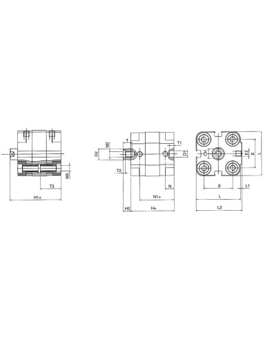 Siłownik pneumatyczny kompaktowy, D100x200 UNITOP, z gwintem wewnętrznym | Pneumatyka | Eshop Dopak | Wszystko dla Przemysłu