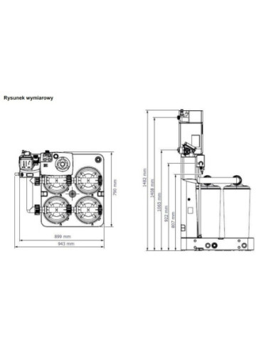 Separator woda-olej, 60, Active, 230V Wydajność kondensat 76 L/h, Sprężarka 61,7 m3/min.