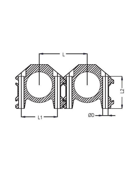 Kolektor modułowy do form wtryskowych czerwony 2 x 3/4 GW - 4 x 1/4 GW, listwa do szybkozłączy | Hydraulika | Eshop Dopak | Wszy