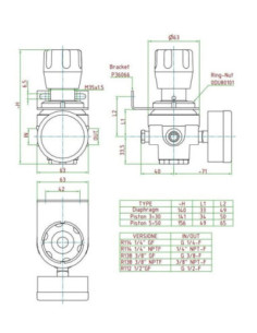 Reduktor ciśnienia G1/4w max 50bar 3-30 bar O2 | Pneumatyka | Eshop Dopak | Wszystko dla Przemysłu 2