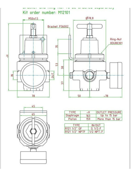 Reduktor ciśnienia G1/2w max 30bar 0,3-3 bar L | Pneumatyka | Eshop Dopak | Wszystko dla Przemysłu