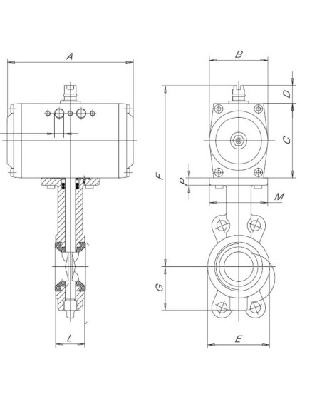 Zaw.klap. ROCK DN 80 CF8M NBR GG25 z napędem pneum. D.A. | Hydraulika | Eshop Dopak | Wszystko dla Przemysłu