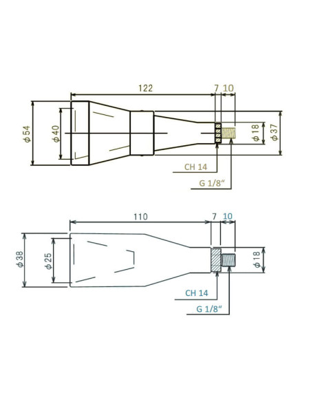Dysza obrotowa RRT PATA GUN fi 25 mm G 1/8 GZ, 210 l/min, 2-4 bar, POM | Pneumatyka | Eshop Dopak | Wszystko dla Przemysłu