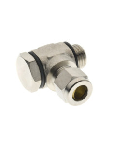 Złączka skręcana kątowa banjo do rur miedzianych 6 mm G 1/4 GZ, mosiądz niklowany