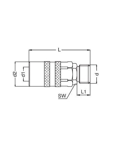 Szybkozłącze do form wtryskowych DN9 typ DME, G 1/2 GZ, bez zaworu