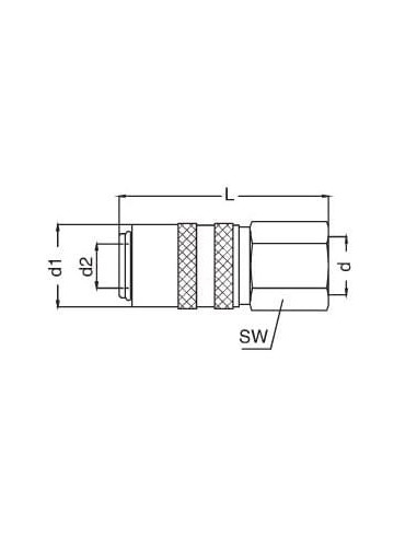 Szybkozłącze do form wtryskowych DN9 typ HASCO, G 1/2 GW, bez zaworu