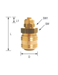 Szybkozłącze pneumatyczne DN7,2 typ 26, skręcane do węża fi 6x4 mm, mosiądz | Przewody i Złącza | Eshop Dopak | Wszystko dla Prz 2