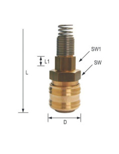 Szybkozłącze pneumatyczne DN7,2 typ 26, skręcane do węża fi 10x8 mm ze sprężyną, mosiądz | Przewody i Złącza | Eshop Dopak | Wsz 2