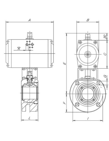 Zawór kulowy kołnierzowy MOON DN65 A105/PTFE z napędem pneumatycznym | Hydraulika | Eshop Dopak | Wszystko dla Przemysłu