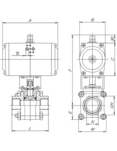 Zawór kulowy nierdzewny TITAN 1/2" A351 CF8M z napędem pneumatycznym pojedynczego działania | Hydraulika | Eshop Dopak | Wszystk 2