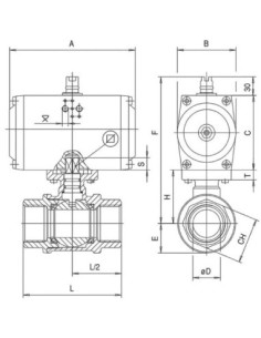 Zawór kulowy LYBRA 1 1/2" z napędem pneumatycznym pojedynczego działania | Hydraulika | Eshop Dopak | Wszystko dla Przemysłu