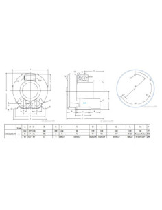 Dmuchawa bocznokanałowa 210 m3/h, 2,2 kW,  275 mbar/-225 mbar, 400V | Pneumatyka | Eshop Dopak | Wszystko dla Przemysłu