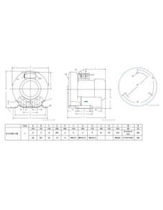 Dmuchawa bocznokanałowa 270 m3/h, 1,5 kW,  150 mbar/-150 mbar,230V | Pneumatyka | Eshop Dopak | Wszystko dla Przemysłu