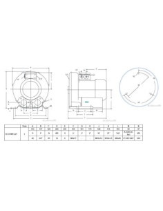 Dmuchawa bocznokanałowa 270 m3/h, 2,2 kW,  225 mbar/-225 mbar,400V | Pneumatyka | Eshop Dopak | Wszystko dla Przemysłu