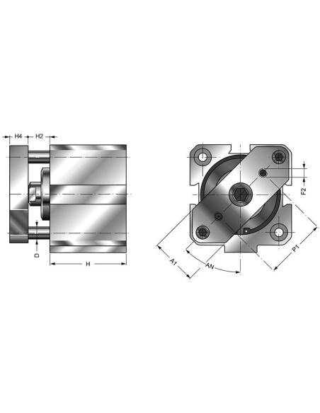 Silownik dociskowy D32x40 z magnesem, antyobrotowy | Pneumatyka | Eshop Dopak | Wszystko dla Przemysłu