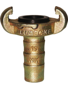 Złącze kłowe Ludecke do węża fi 13 mm DIN3489 rozstaw kłów 42 mm, żeliwo
