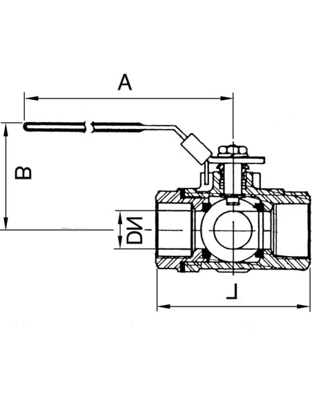 Zawór kulowy trójdrożny G2" T, www Stal nierdzewna | Hydraulika | Eshop Dopak | Wszystko dla Przemysłu