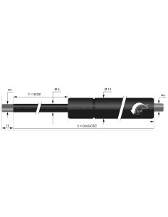 Sprężyna gazowa pchająca 6/15 z gwintem M6 200N, skok 150 mm, długość 335 mm | Mechanika Przemysłowa | Sklep Eshop Dopak 2
