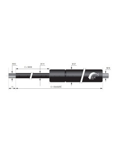 Spręzyna gazowa 14/28 M10 1500N,skok600mm,dł.1255mm zaw. | Mechanika Przemysłowa | Sklep Eshop Dopak 2