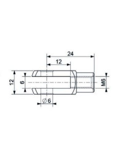 Mocowanie sprężyny gazowej z gwintem M6 widełki fi 6 mm, długość robocza 24 mm | Mechanika Przemysłowa | Sklep Eshop Dopak 2