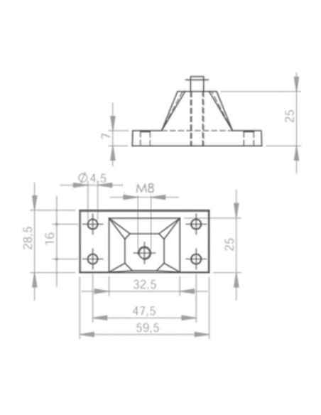 Mocowanie sprężyny gazowej naścienne M6 proste ze śrubą, do 800N | Mechanika Przemysłowa | Sklep Eshop Dopak