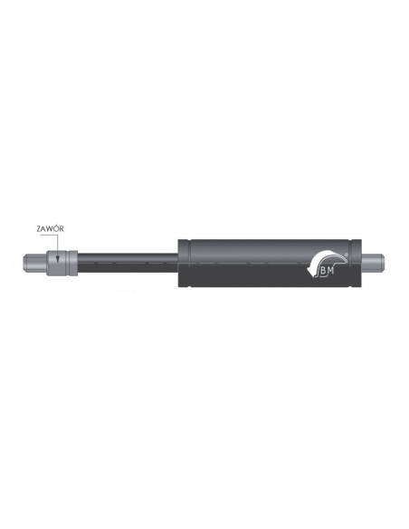 Sprężyna gazowa ciągnąca 10/28 z gwintem M8 1200N, skok 150 mm, długość 400 mm | Mechanika Przemysłowa | Sklep Eshop Dopak