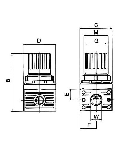 Reduktor ciśnienia powietrza G 1/8 GW do 15 bar, regulacja 0-12 bar, bez manometru, Standard mini | Pneumatyka | Eshop Dopak | W