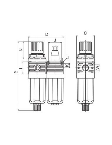 Blok FR L G1/4 0-8bar 20um (bez manometru)s.Standard mini | Pneumatyka | Eshop Dopak | Wszystko dla Przemysłu