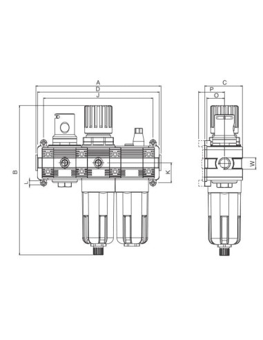 Zespół przygotowania powietrza V FR L2, G1/2", 20um, 0-8bar | Pneumatyka | Eshop Dopak | Wszystko dla Przemysłu