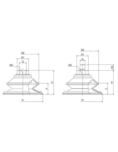 Ssawka VBF80, 1,5 mieszkowa, 80mm, mocowanie G1/8w | Wszystko dla Przemysłu | Eshop Dopak