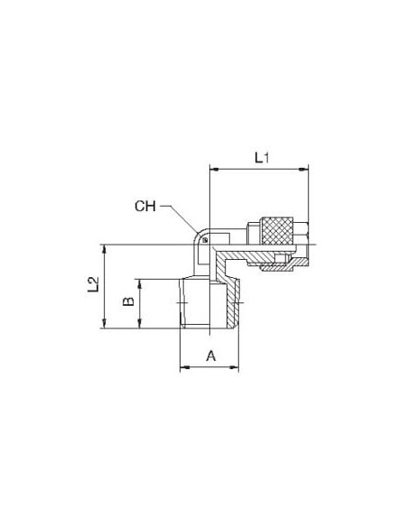 Złączka pneumatyczna skręcana kątowa R 3/8 GZ, do węża fi 12x10 mm, mosiądz niklowany | Pneumatyka | Eshop Dopak | Wszystko dla 