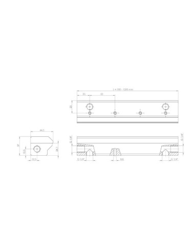 Nóż powietrzny prosty L  300 mm, szczelina 0,05 mm, G 1/4 GW, aluminium | Pneumatyka | Eshop Dopak | Wszystko dla Przemysłu
