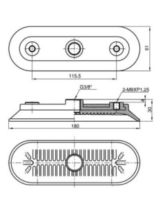 Ssawka VOC60x180 owalna, NBR mocowanie G3/8" wew | Wszystko dla Przemysłu | Eshop Dopak