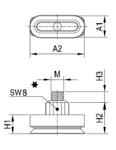 Ssawka owalna uniwersalna 4x10mm, NBR, mocowanie M5zew | Pneumatyka | Eshop Dopak | Wszystko dla Przemysłu