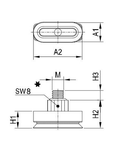 Ssawka owalna uniwersalna 4x10mm, NBR, mocowanie M5zew | Pneumatyka | Eshop Dopak | Wszystko dla Przemysłu