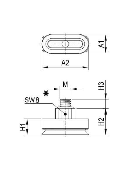 Ssawka owalna uniwersalna 4x10mm, NBR, mocowanie M5zew | Pneumatyka | Eshop Dopak | Wszystko dla Przemysłu