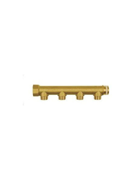 Listwa rozdzielająca, kolektor do wody 2 x G 1, 4 x G 1/2 GW, mosiądz | Hydraulika | Eshop Dopak | Wszystko dla Przemysłu