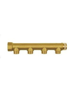 Listwa rozdzielająca, kolektor do wody 2 x G 1 1/4, 4 x G 1/2 GW, mosiądz | Hydraulika | Eshop Dopak | Wszystko dla Przemysłu