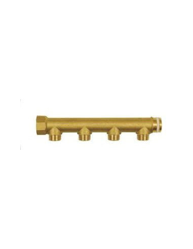 Listwa rozdzielająca, kolektor do wody 2 x G 1 1/4, 4 x G 1/2 GW, mosiądz | Hydraulika | Eshop Dopak | Wszystko dla Przemysłu