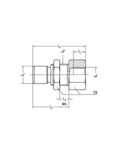 Złącze wtykowe grodziowe 2 uszczelki FPM Viton G 1/4 GW do węża fi 12 mm, M22x1