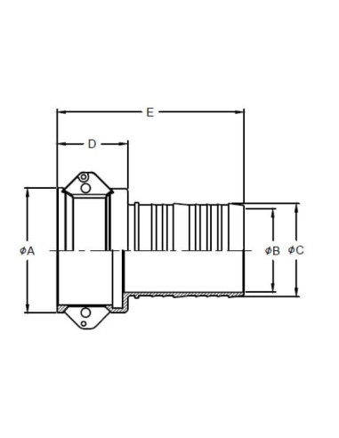 Złącze Camlock typu C z mosiądzu DN25, gniazdo do węża 27 mm, C-100-M